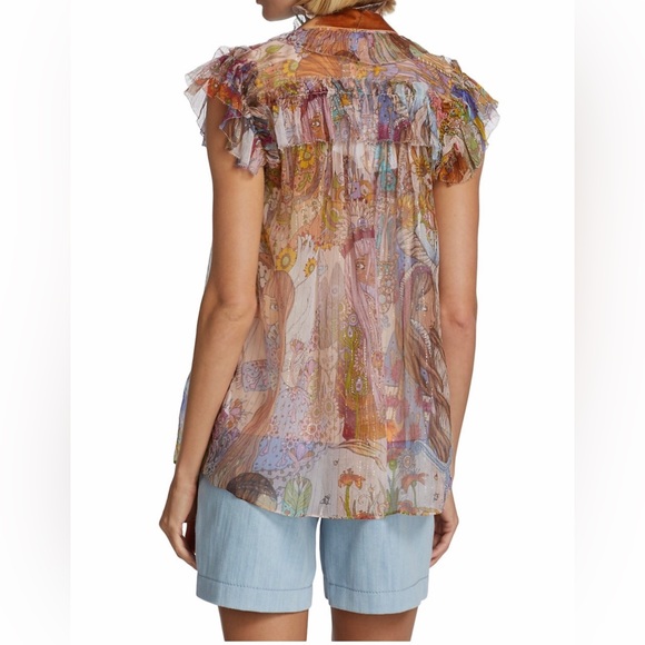 Zimmermann Kaleidoscope Printed Ruffled Top - Size 1 - Picture 3 of 14